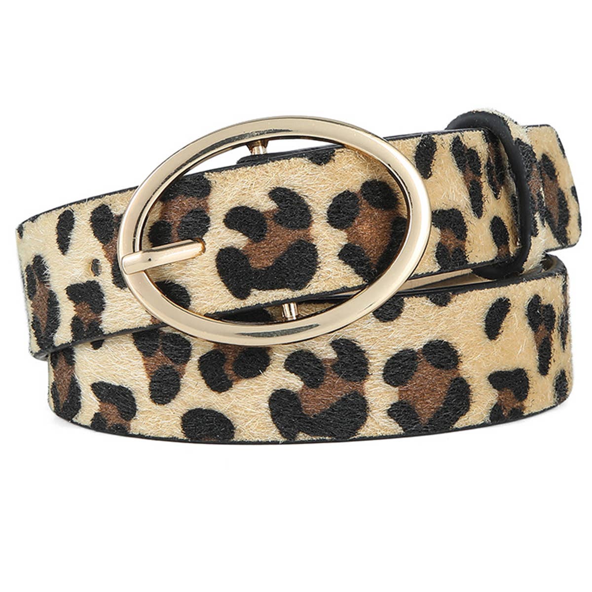 Lily Clothing - Wholesale Belt - Women's - LEOPARD PRINT PU LEATHER BELT WITH ROUND BUCKLE15