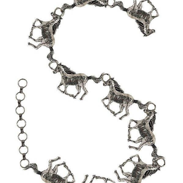 Snowing West - Wholesale Belt - Women's - WESTERN RUNNING HORSE CHAIN BELT0