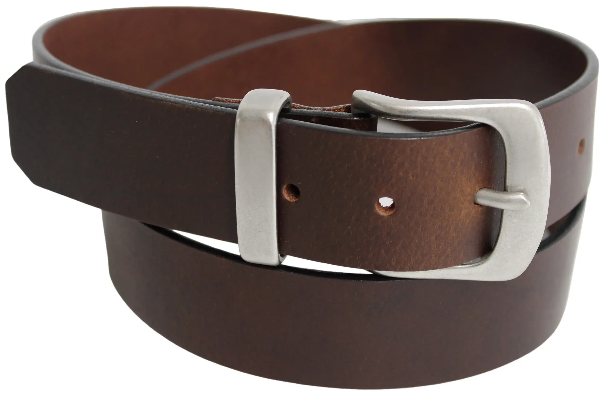 Brown Solid Brass Buckle & Keeper, Full Grain Genuine Leather Belt for wholesale on Faire1