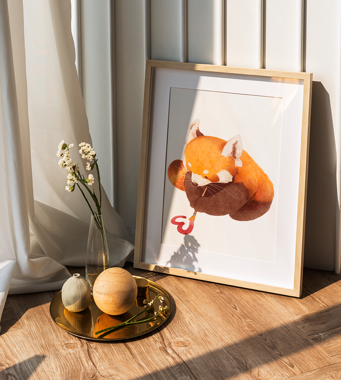 Aiko Graven - Wholesale Art Print - Artsy Red Panda | A4 Art print2