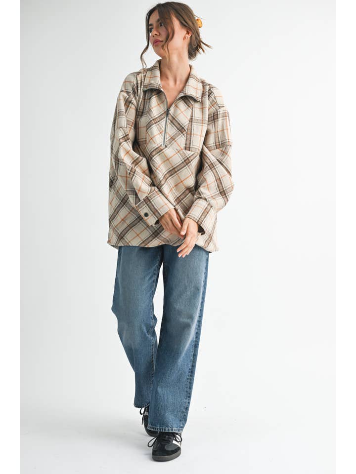 AEMI + CO - Wholesale Sweatshirt - Women's - 8421EK Mya Plaid Pullover 124