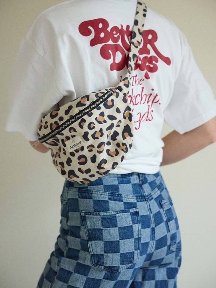 Pochete em algodão Leopardo por atacado de Gabrielle Paris