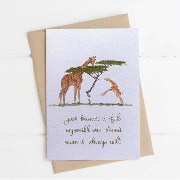 Motivational Giraffes Card for wholesale by Darcy Designs