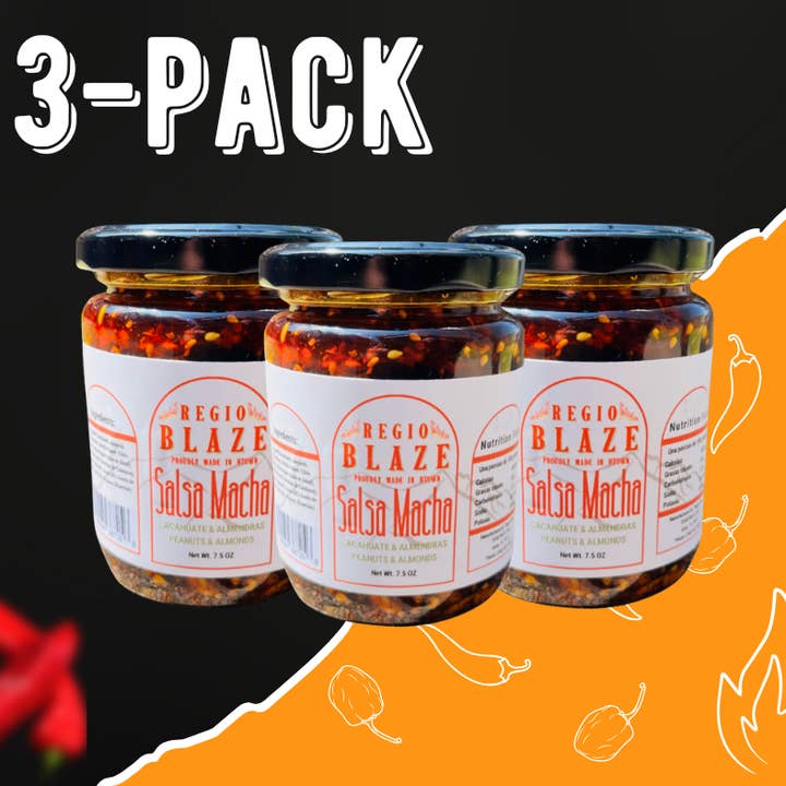 Salsa Macha Trio Pack – Regio Blaze | Spicy Mexican Chili Oil | Gourmet Salsa for wholesale by Regio Blaze LLC