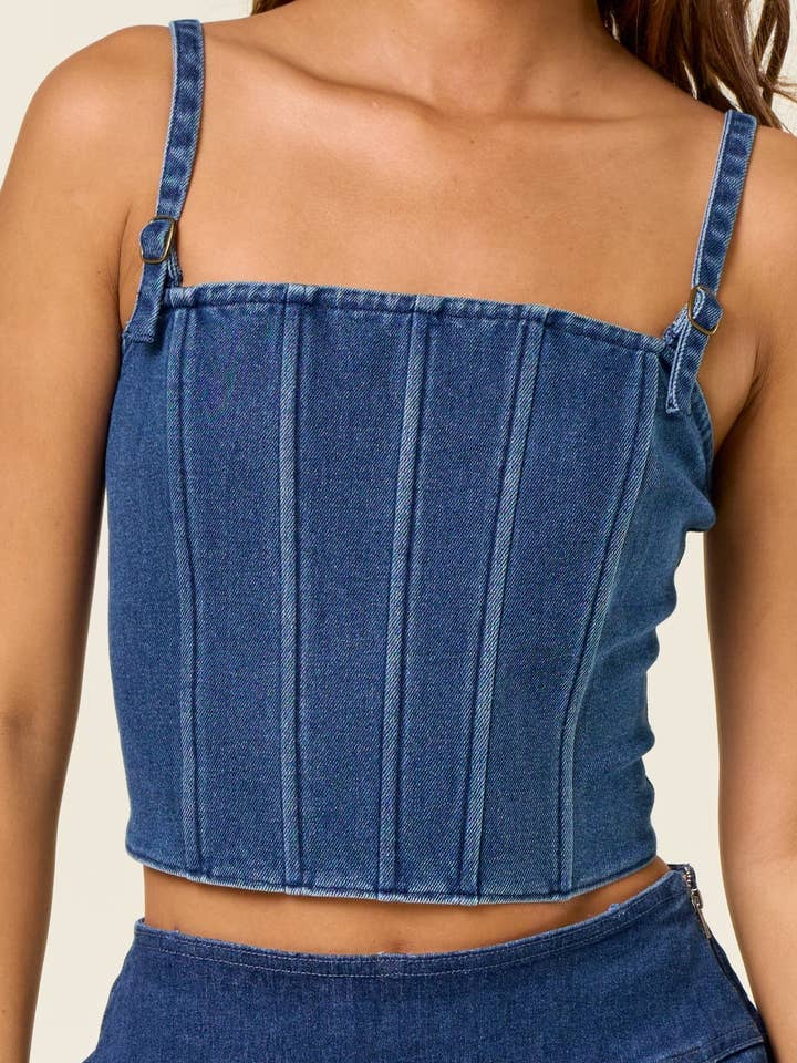Denim Corset Top for wholesale on Faire2