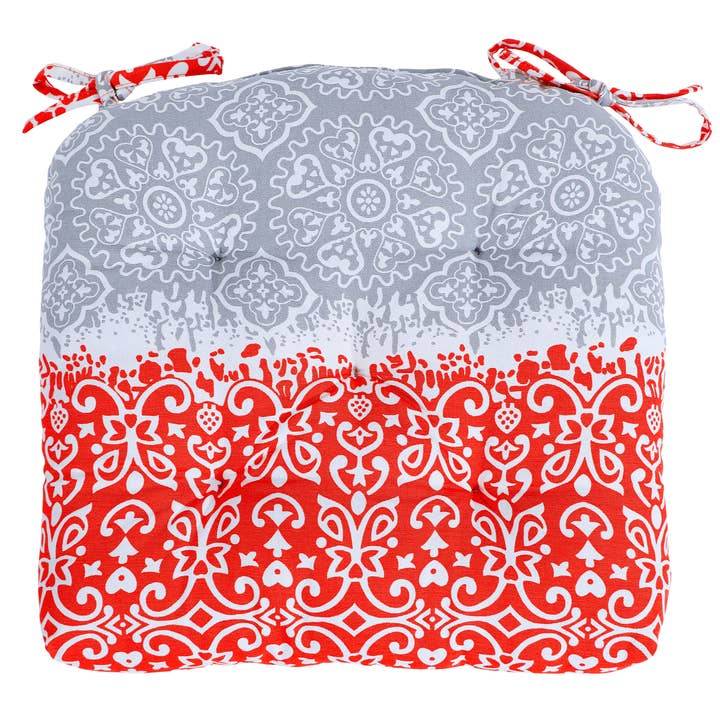 COZY HOMES COLLECTION - Wholesale Stoelkussen - Katoenen damast stoel kussens met koorden 41x41 cm5