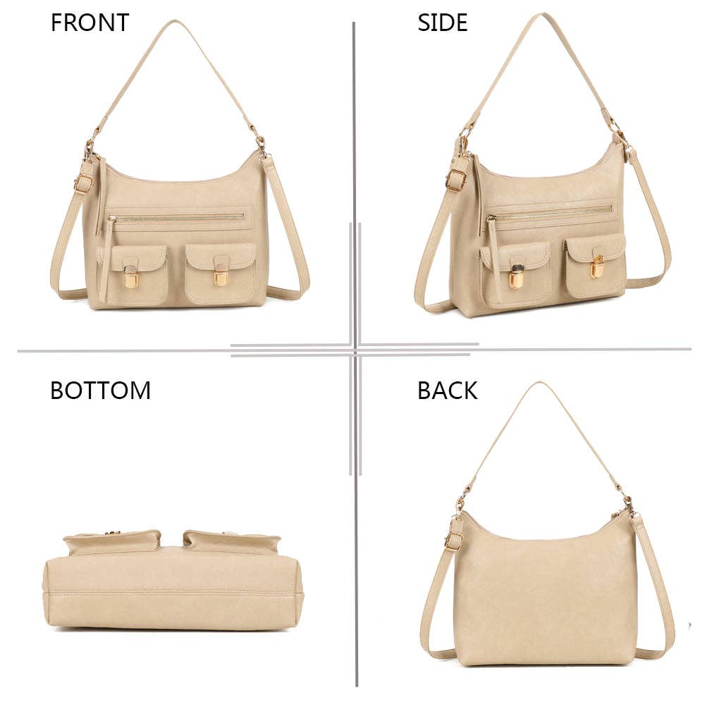 Gallantry - Wholesale Schoudertas - Dames - Calista schoudertas met gouden gespen en meerdere vakken7