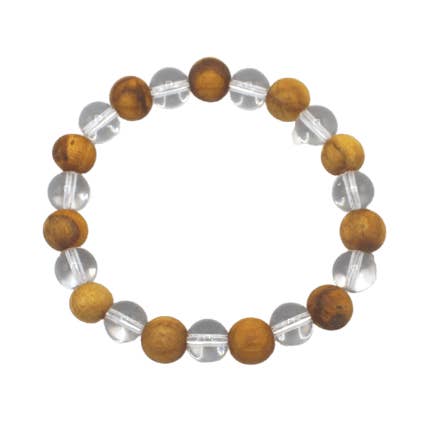Bracelet en Palo Santo et Quartz Cristal pour la vente par Eastern Trading