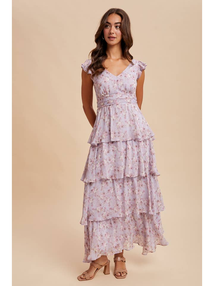 In Loom - Wholesale Dress - Women's - TIERED CHIFFON FLORAL DRESS5