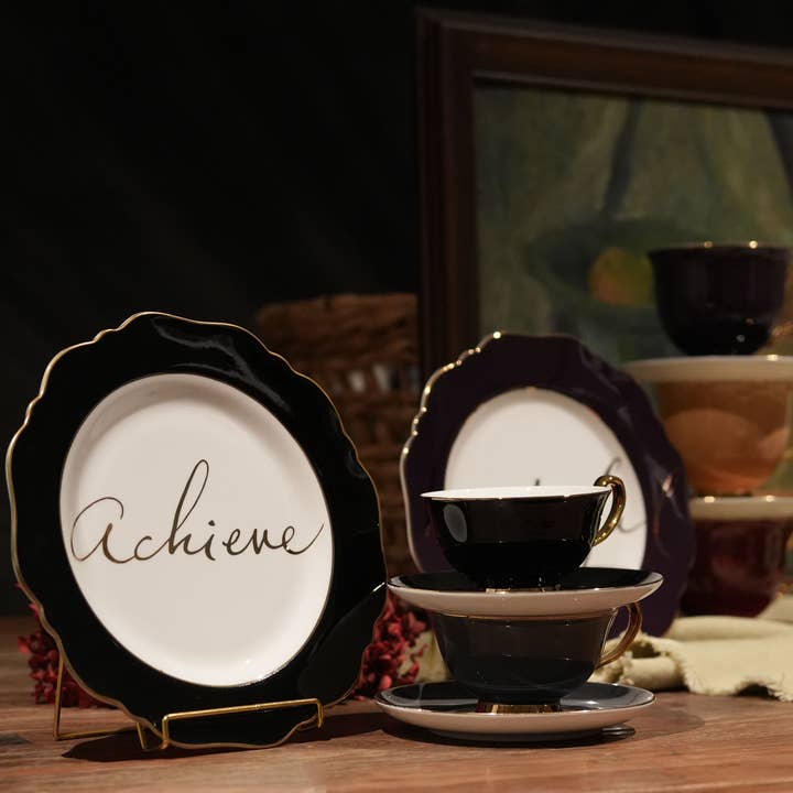 LyndalT - Wholesale Coffee/Tea Cup - Black Teacup and Saucer - 250mL7