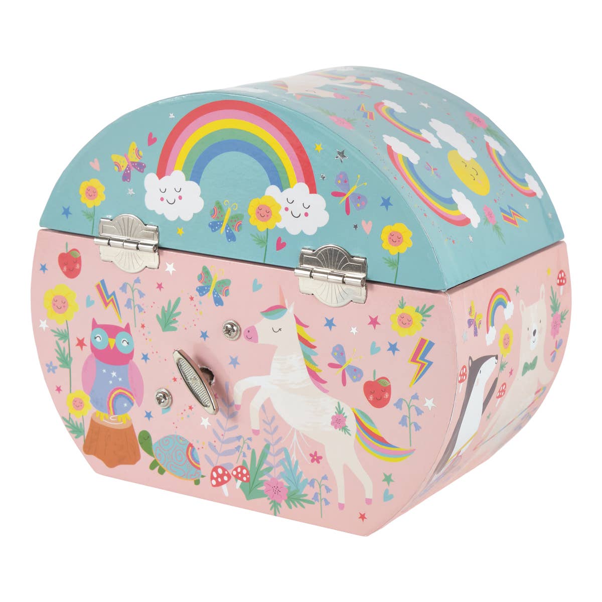 Floss and Rock - Wholesale Jewelry Box/Organizer - Kids - Musical Jewellery Box Oval Shape - Rainbow Fairy2