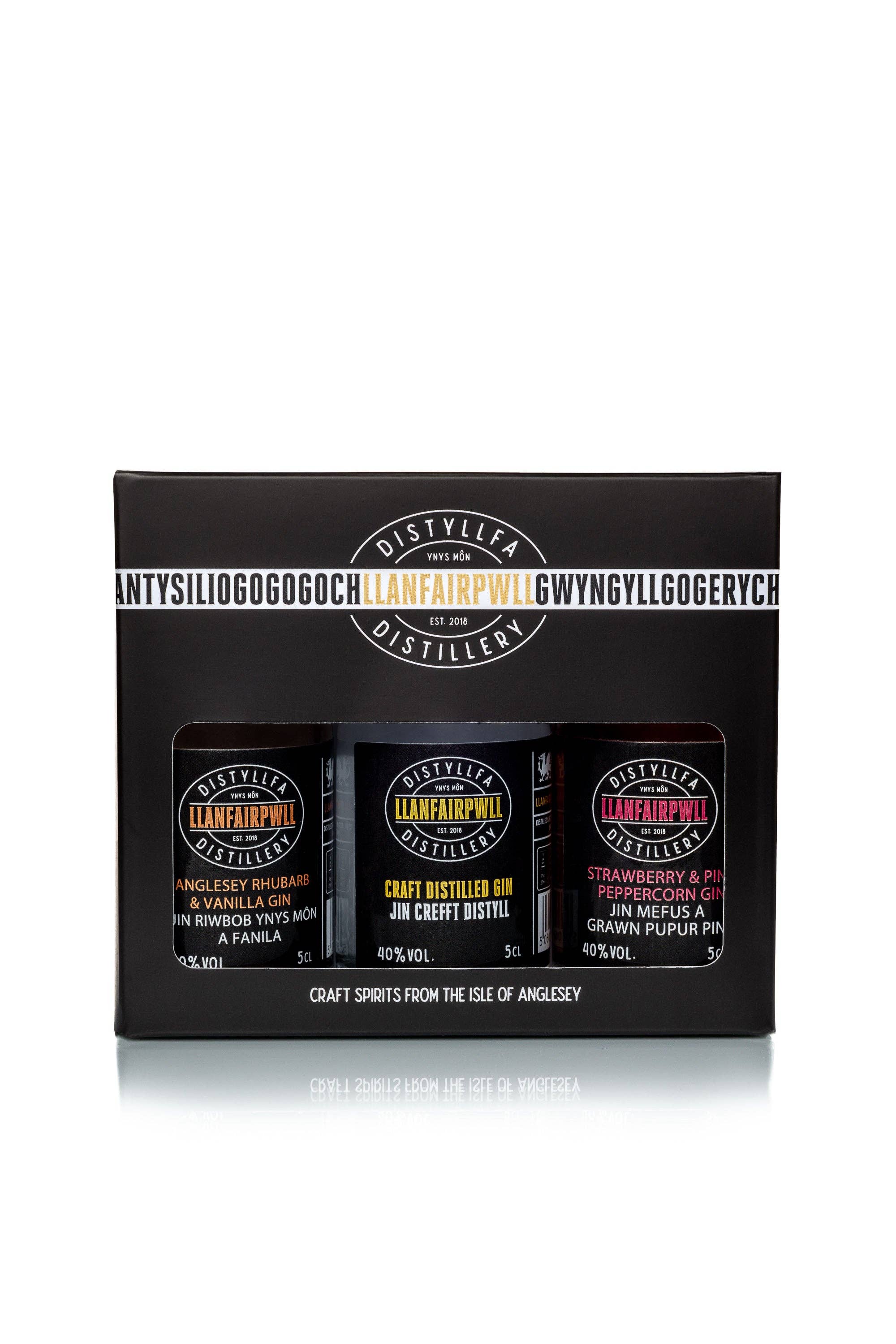 Llanfairpwll Distillery – wholesale Gin – Llanfairpwll Distillery Gin Miniatures Gift Pack (3 x 50ml)1