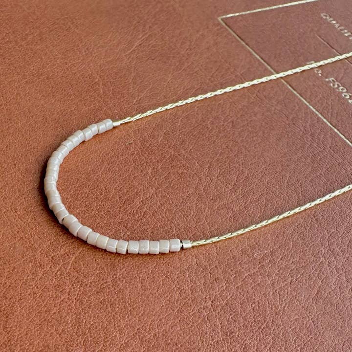 Ocean Breakup - Wholesale Beaded/Pearl Necklace - Thin Minimalist Necklace - "Original Neutrals" 6