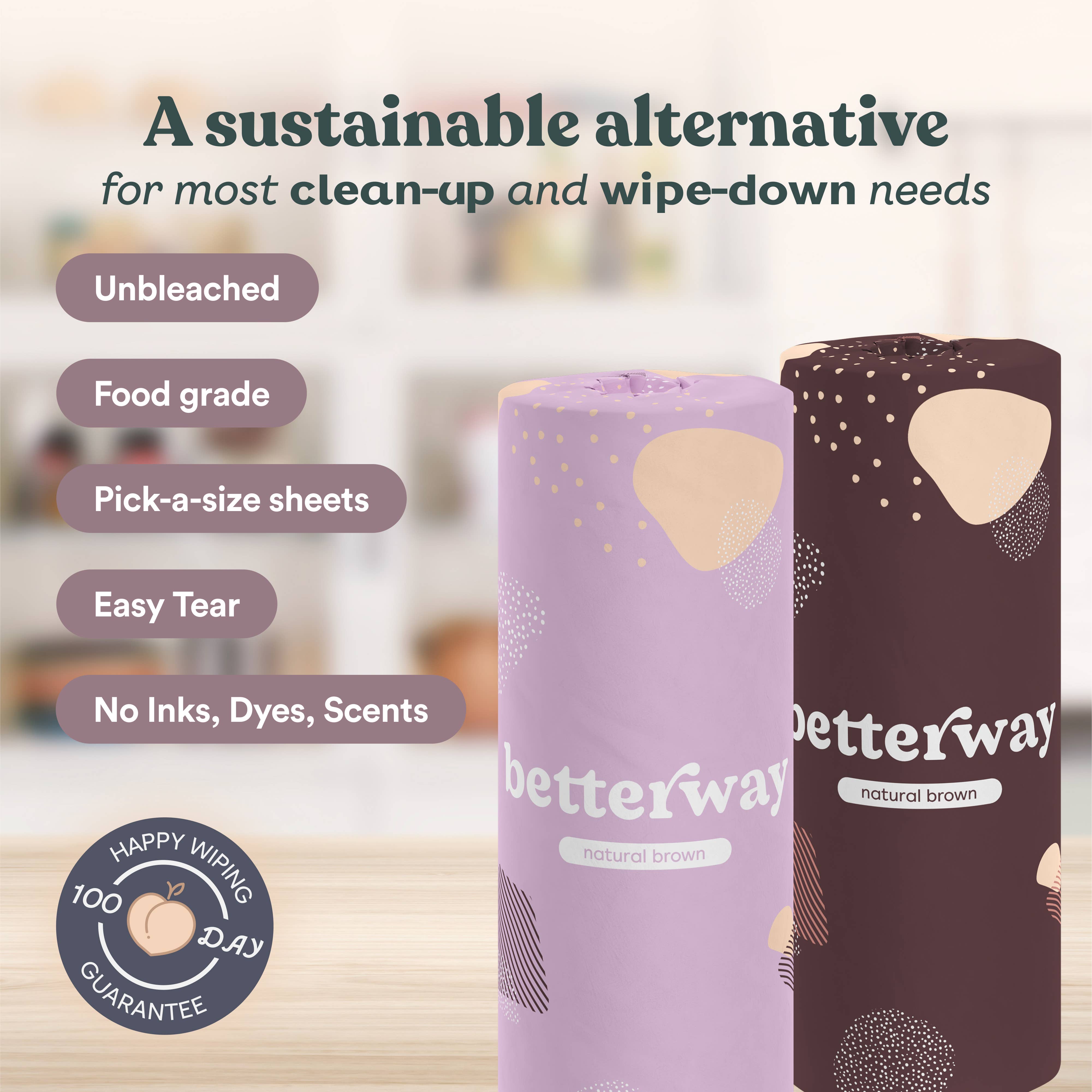 Betterway - Wholesale Paper Towels - Unbleached Bamboo Paper Towels (8 rolls/box)4