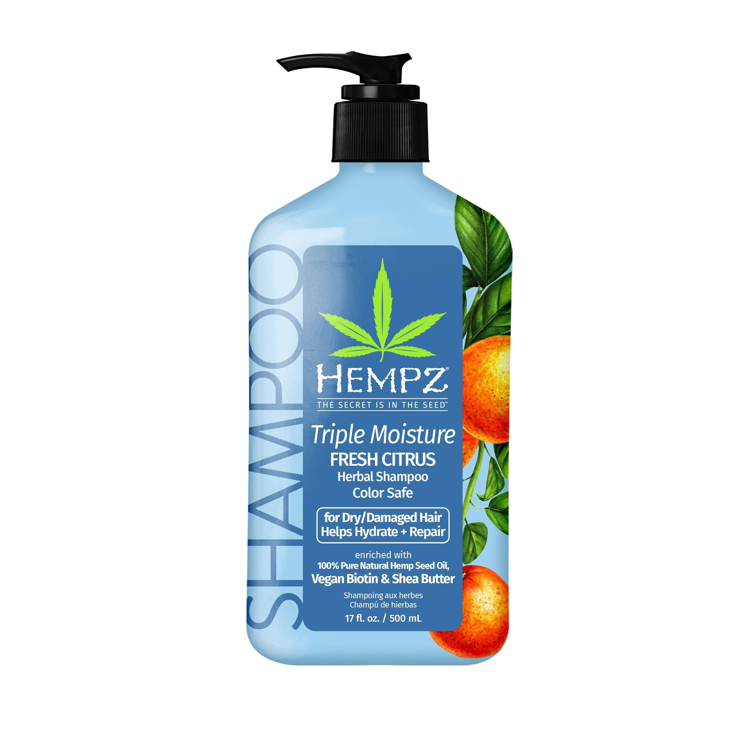 Hempz UK – wholesale Hair shampoo – Triple Moisture Fresh Citrus Herbal Shampoo with Vegan Biotin & Shea Butter for Dry/Damaged Hair5