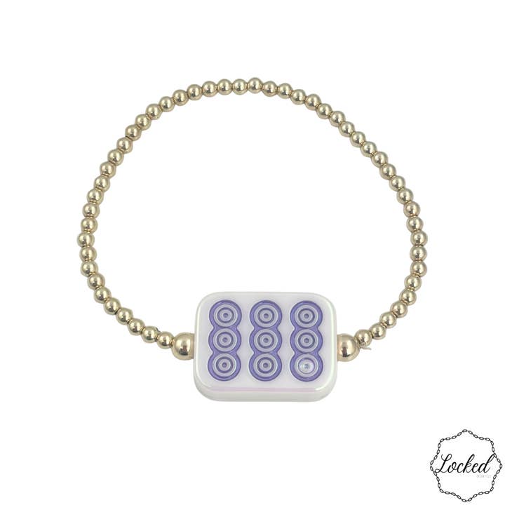 Bracelet Mahjong Point Violet pour la vente par Locked by Lula 'n' Lee