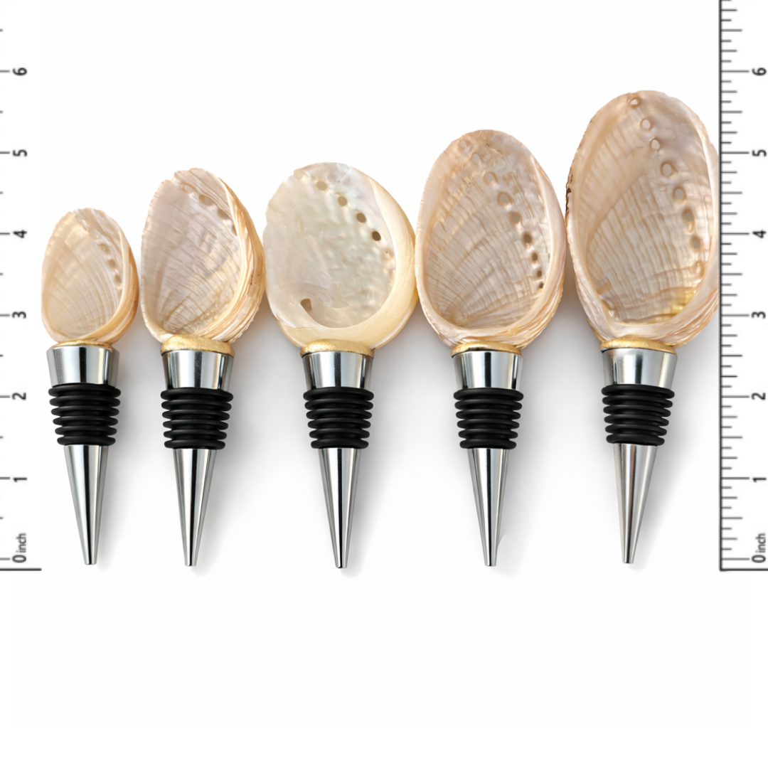 Shell Yeah By Jaks LLC – wholesale Wine stopper – Iridescent Abalone - Abalone Shell Stopper|Silver/Gold4