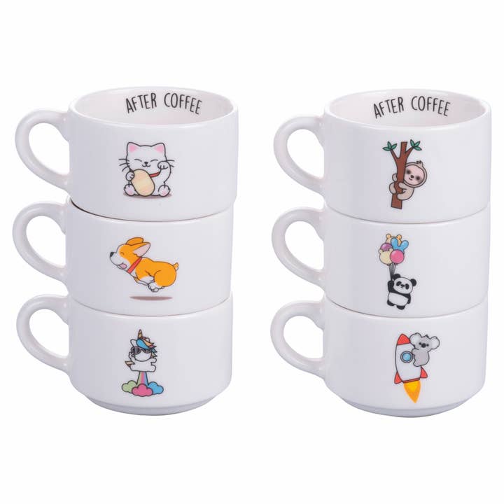 VdE Tivoli 1996 - Wholesale Coffee/Tea Cup - BEFORE AFTER SET 6 PCS COFFEE CUPS 100 ML1