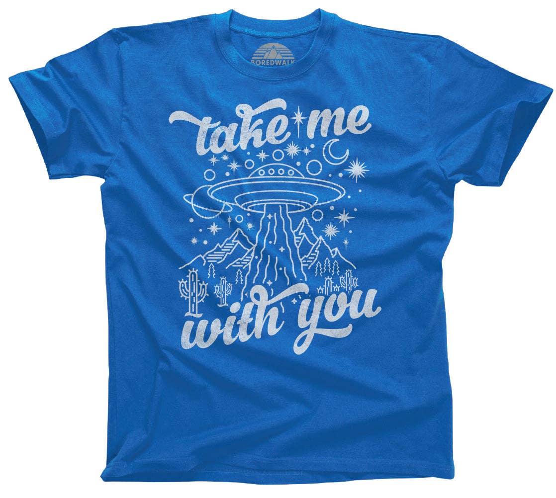 Boredwalk - Vendita all'ingrosso Maglietta serigrafata - Uomo - Maglietta da uomo Take Me With You Alien UFO6