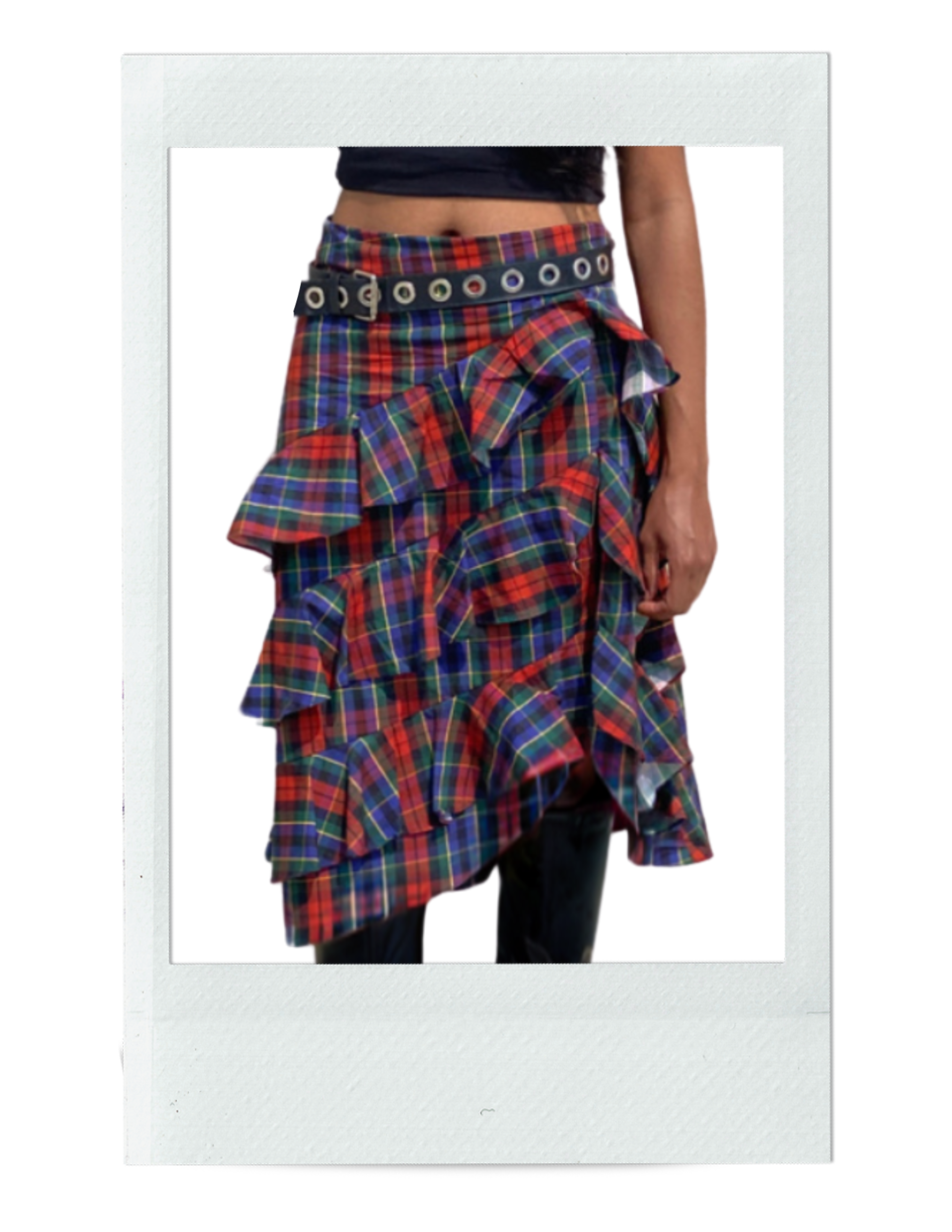 Rebel Reid - Wholesale Skirt - Women's - Tartan Plaid Ruffle Midi Skirt3
