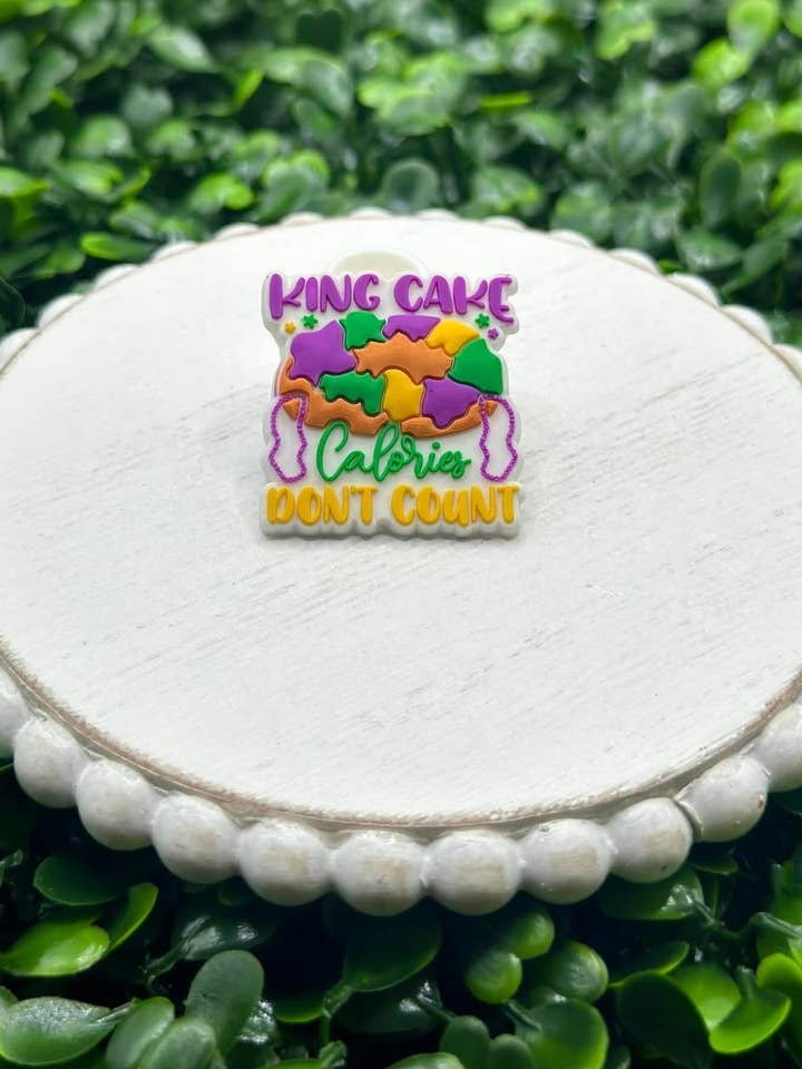 La Luna Belle LLC - Wholesale Shoe Accessories - King Cake Calories Don’t Count Croc Charm