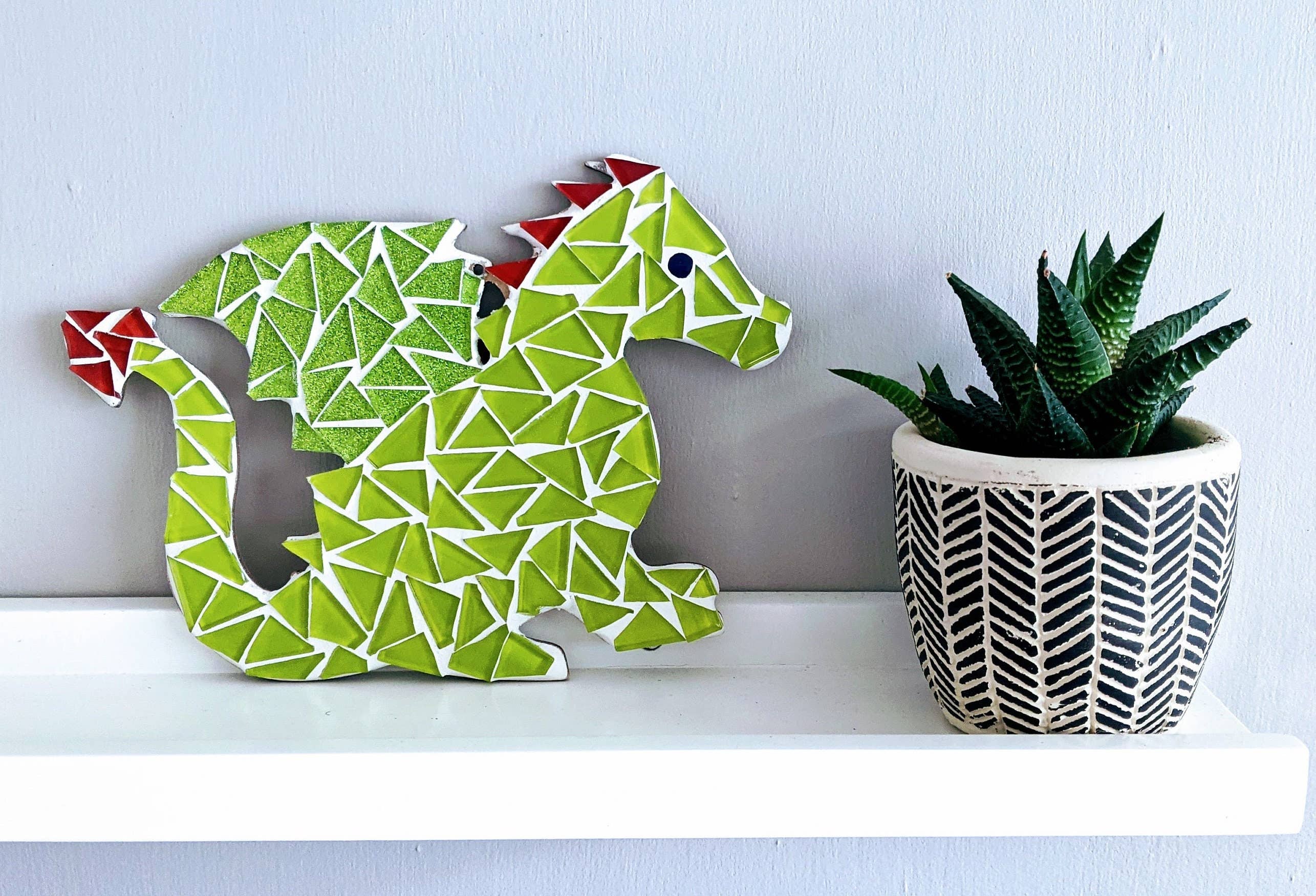 Montet Designs – Kit de artesanato DIY por atacado – Kit Mosaico Bricolage Verde Dragon, Caixa Artesanal6