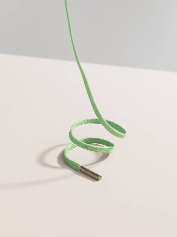 Vert herbe | Lacets plats cirés pour la vente par Senkels