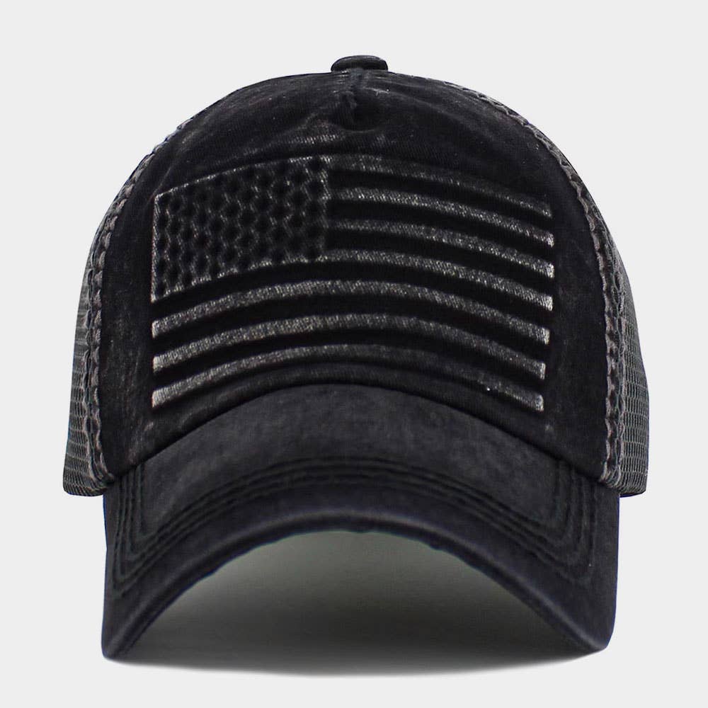 Sensibling Corp. - Wholesale Trucker Hat - Unisex - American USA Flag Patch Pointed Mesh Back Trucker Hat3