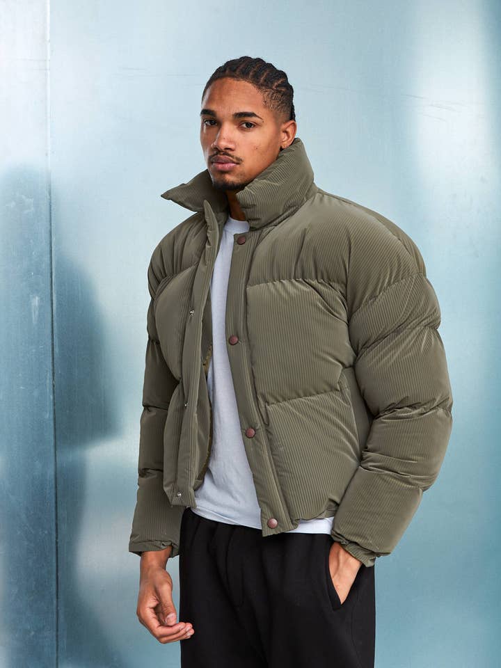 Casaco Acolchoado Premium Cropped para Homem por atacado de PremiumDenim