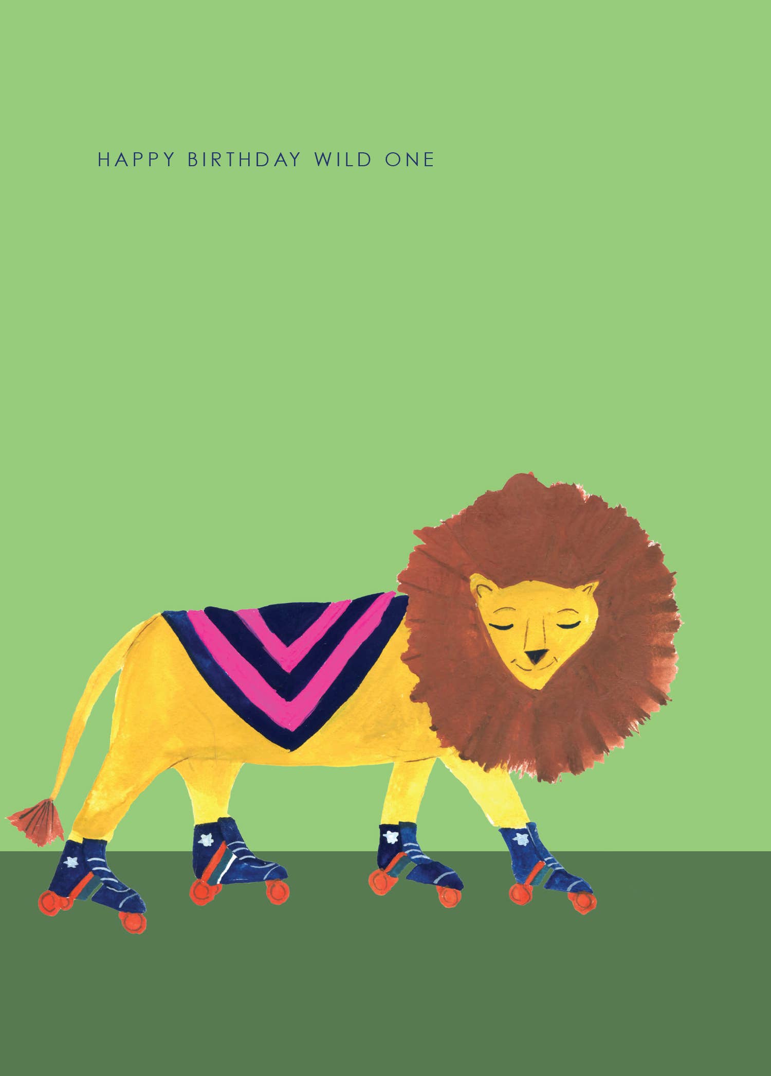 Hutch Cassidy - Wholesale Birthday Card - 'Lion on Skates' Birthday Greetings Card1