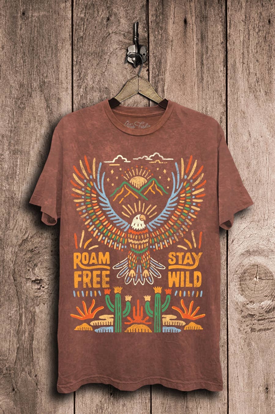 Lotus Fashion Collection - Wholesale T-Shirt (Graphic) - Women's - Roam Free Stay Wild Eagle Graphic Top0