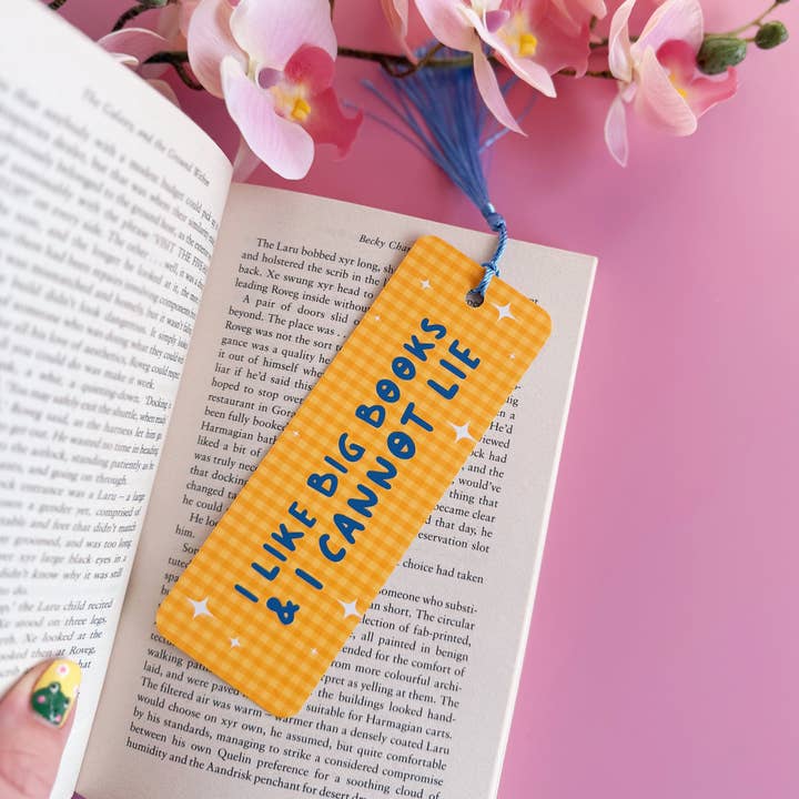 I Like Big Books & I Cannot Lie Bookmark with Tassel for wholesale by The Happy Badger