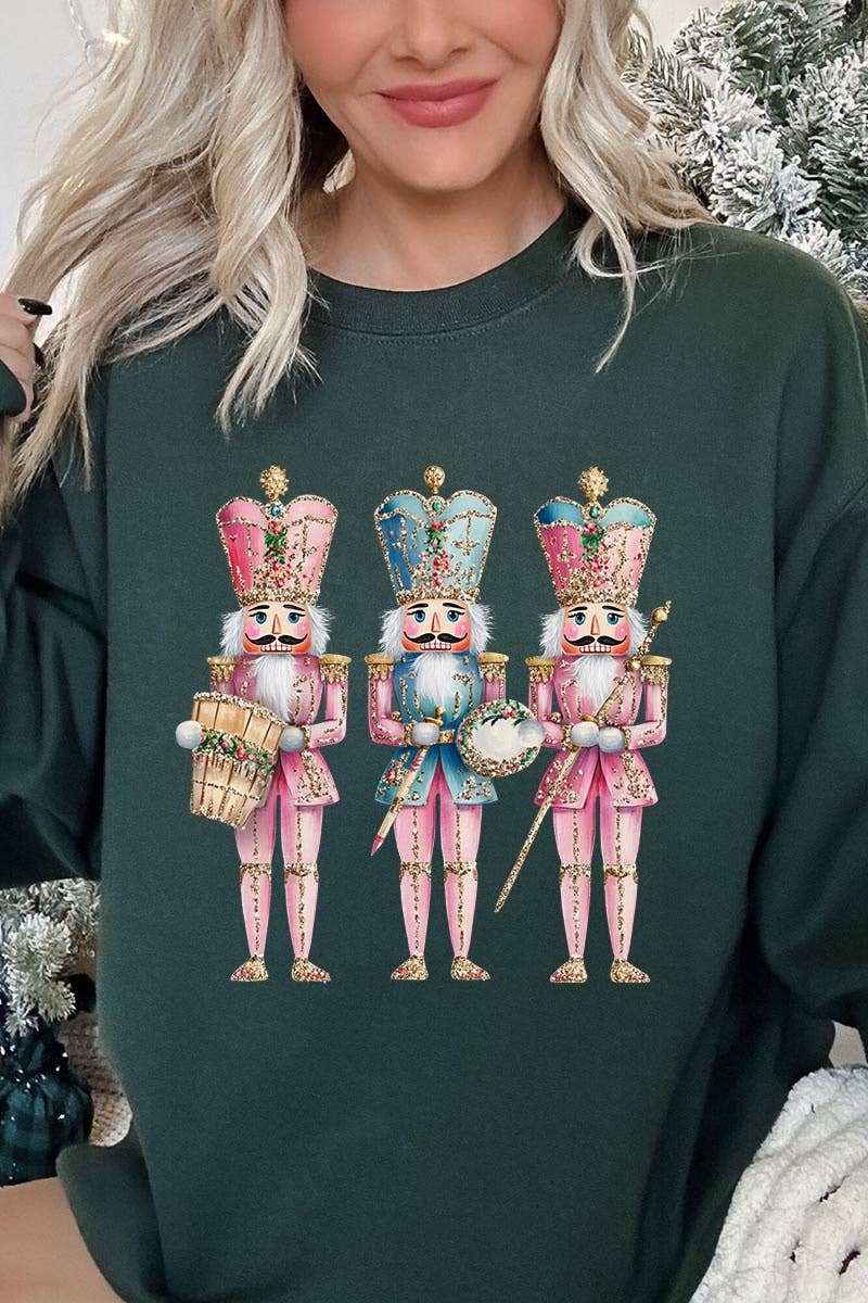COLORBEAR - Venta al por mayor Camiseta estampada - Mujer - Sudadera gráfica rosa de Cascanueces de Navidad11