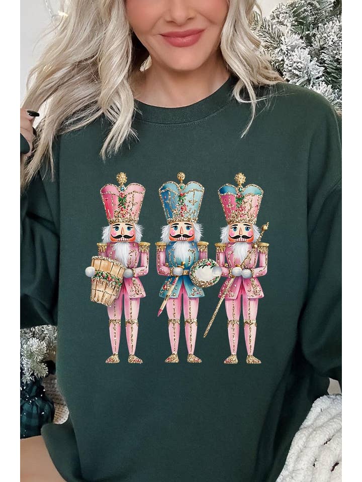 COLORBEAR - Venta al por mayor Camiseta estampada - Mujer - Sudadera gráfica rosa de Cascanueces de Navidad11