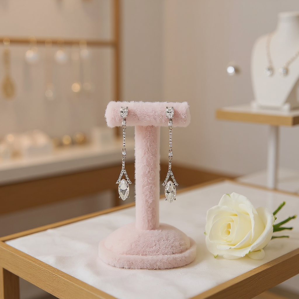 Athena Bridal Jewellery – wholesale Dangle earrings – CZ COLLECTION - DAINTY SPARKLE EARRINGS - CZER374 SILVER3