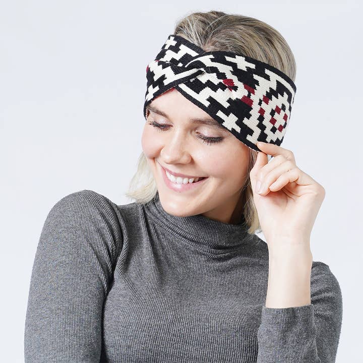Western Print Wide Headband for wholesale by Fashion City