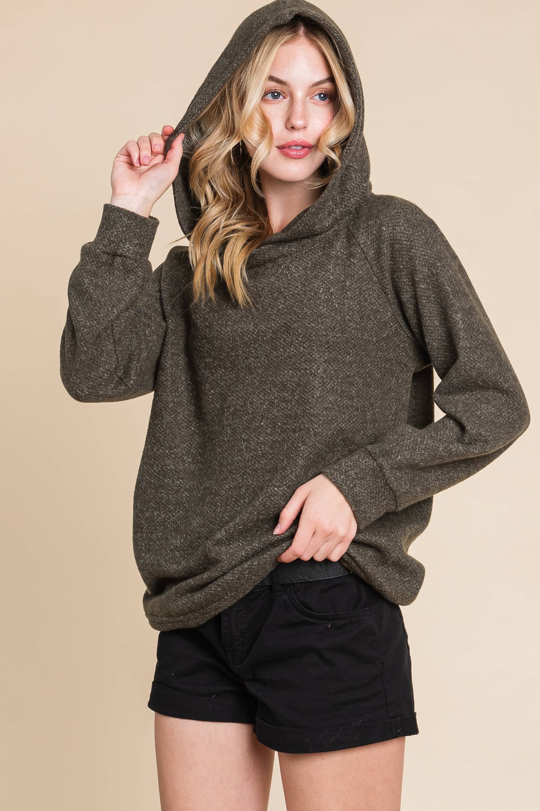 Emerald Collection – wholesale Hoodie – Women's – ETK-8164 Solid Macaroon Knit Hoodie13