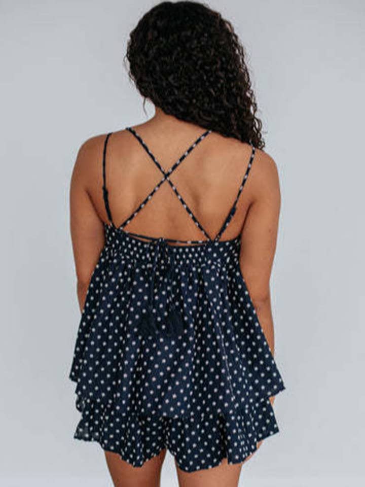 BLUE Floral Print Sleeveless Romper for Casual Outings for wholesale on Faire3