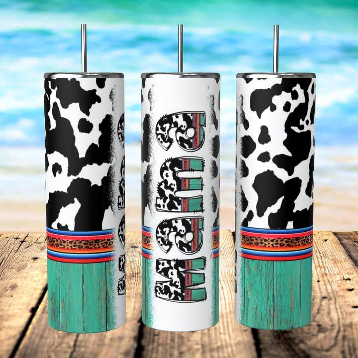 BICCHIERE MAMA STAMPA MUCCA per la vendita all'ingrosso da parte di Mama’s Grit and Grace