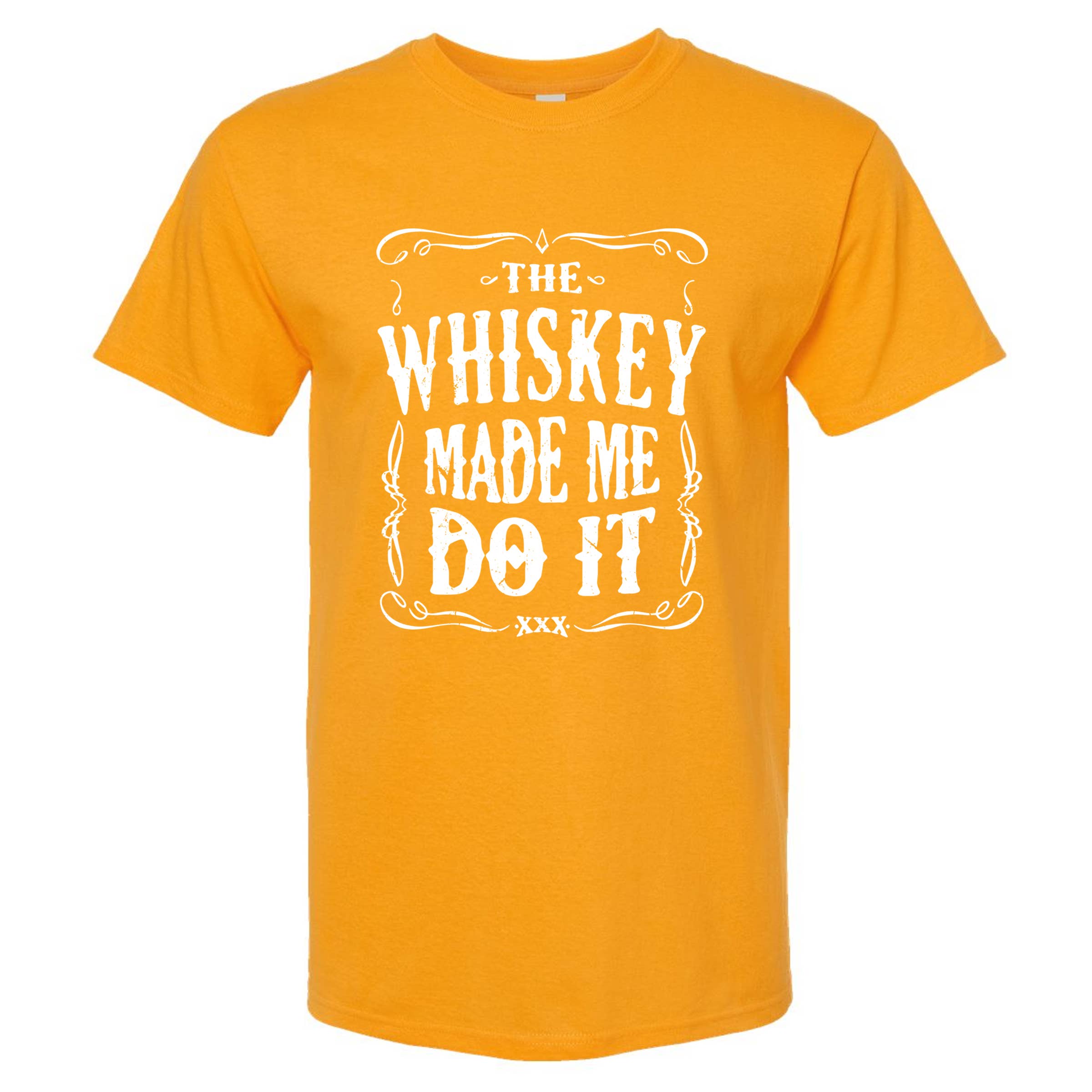 Wi-Wear – T-shirt estampada - Homem por atacado – T-shirt masculina The Whiskey Made Me Do It | Camisa Engraçada2