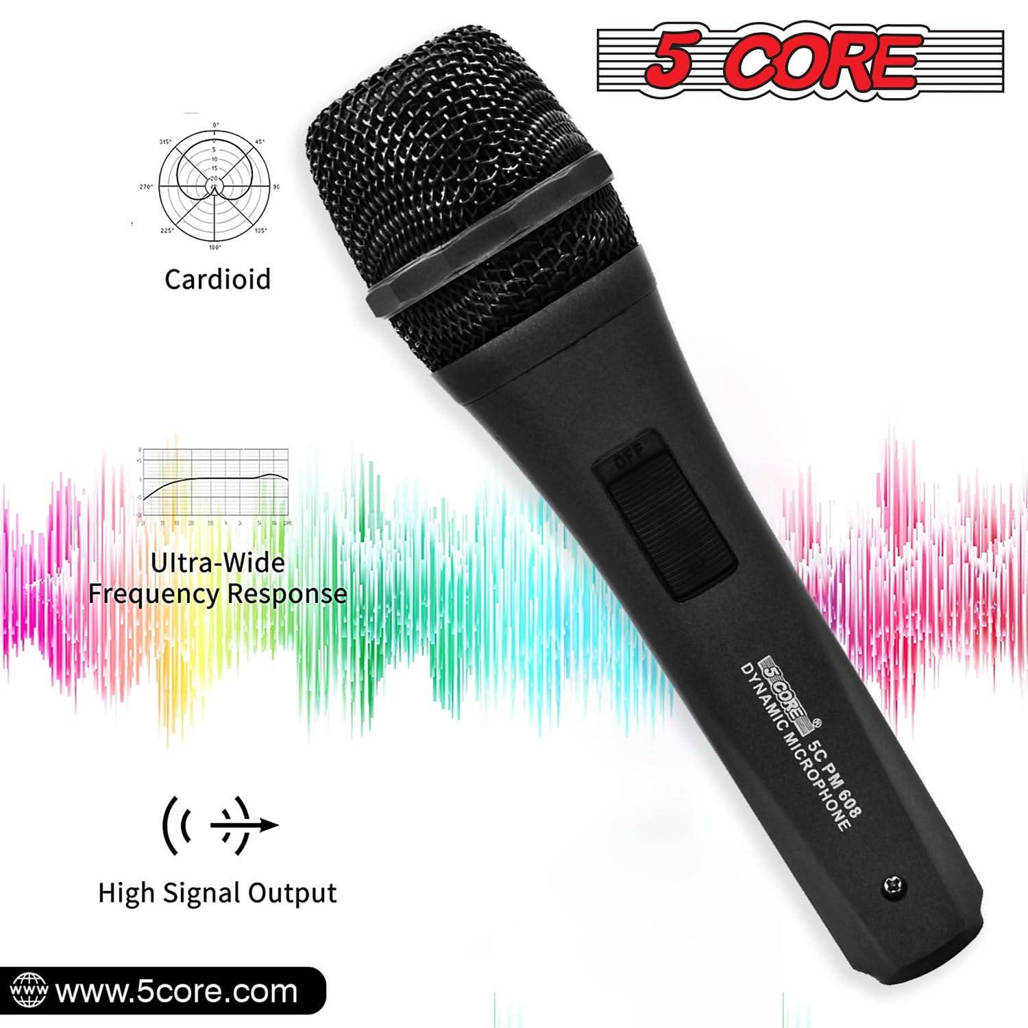 K Cube Inc - Wholesale Musical Instrument - 5Core Dynamic Wired Microphone Mic Singing Handheld Mics4