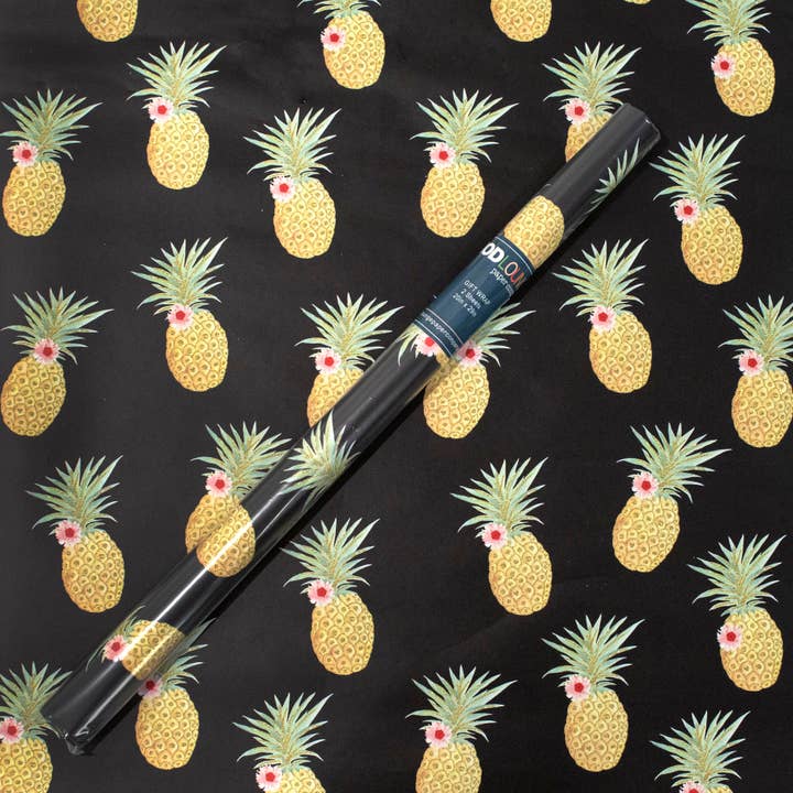 Juego de 2 hojas enrolladas para envolver regalos con forma de piña para venta al por mayor de Mod Lounge Paper Company