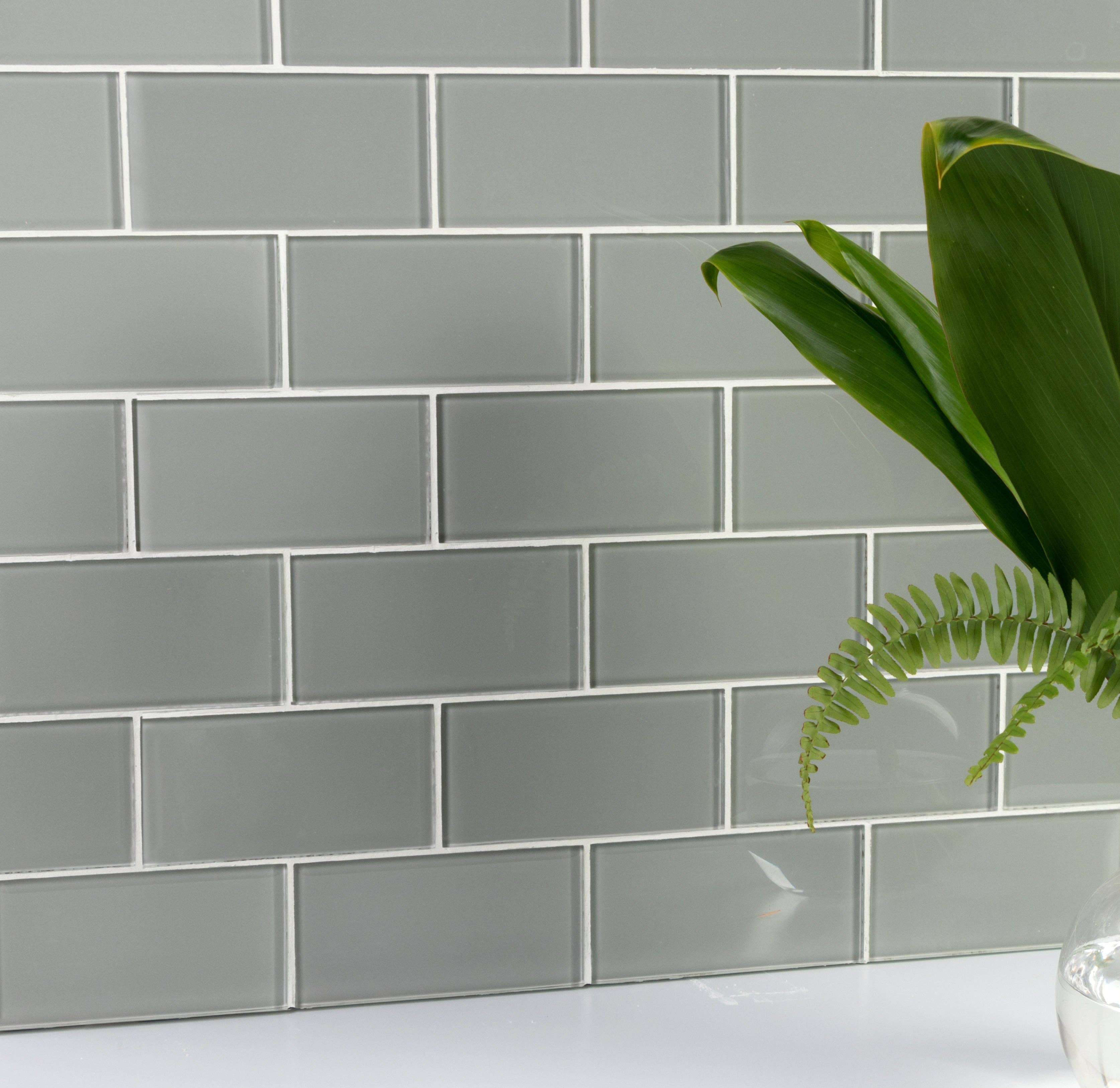 WS Tiles - Vente Carrelages muraux - Carreau de mosaïque en verre de 3" x 6", dosseret pour cuisine et salle de bain - 5 pieds carrés par carton20