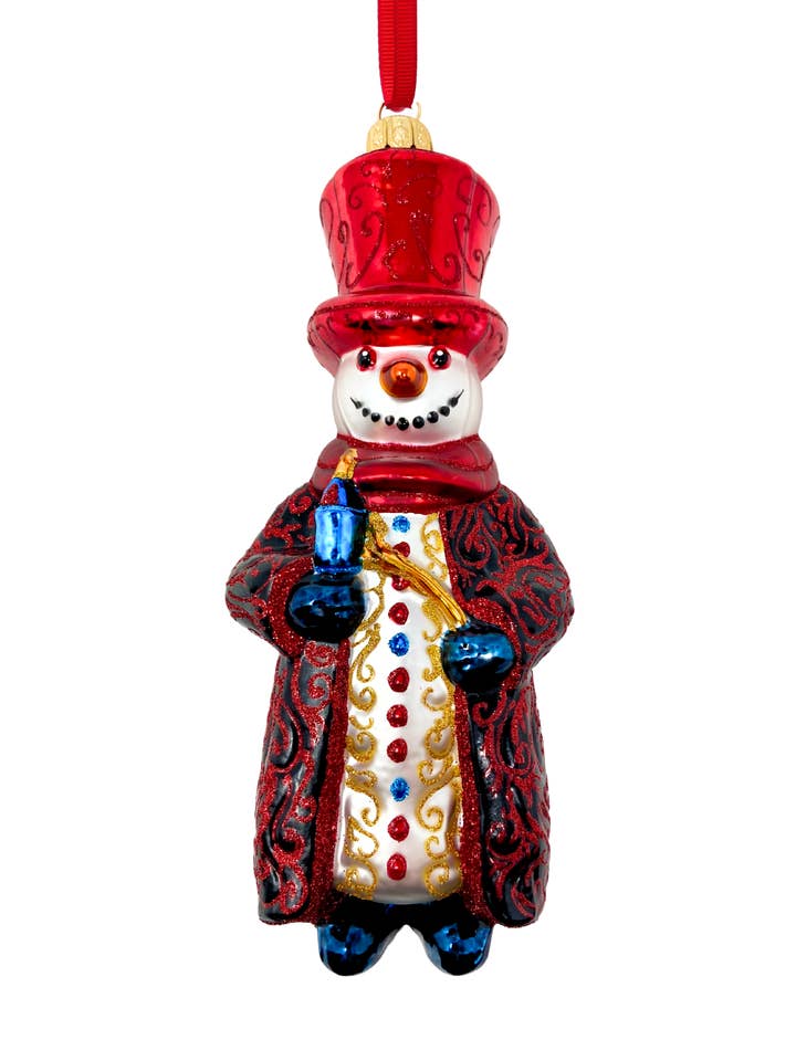 Snowman Polish Glass Christmas Ornament Vintage Style 317-A for wholesale by Kenzies of London