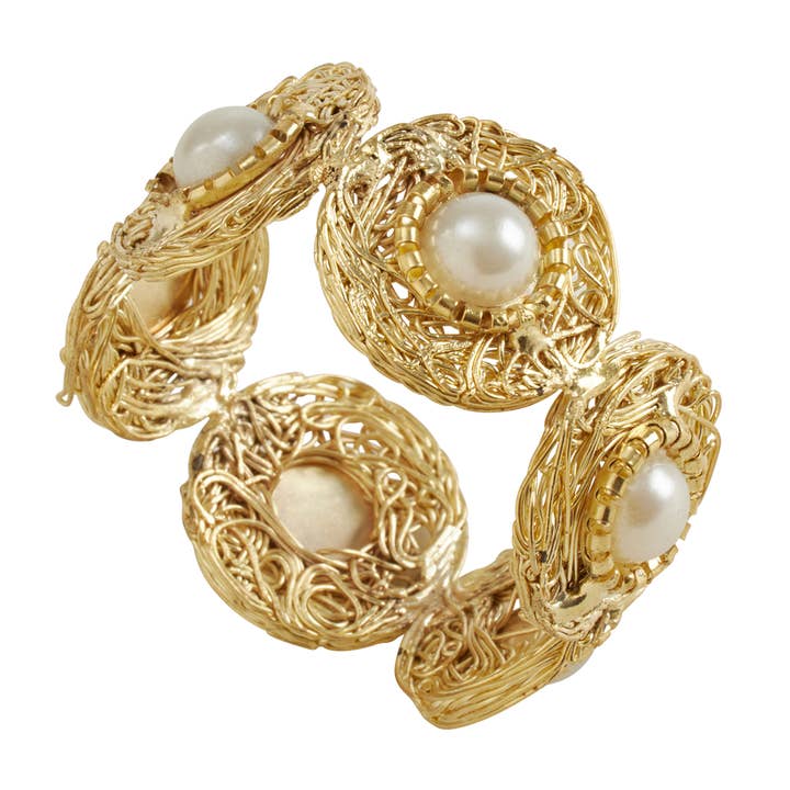 Fennco Styles - Wholesale Napkin ring - Pearl Bead Ivory Napkin Ring 1