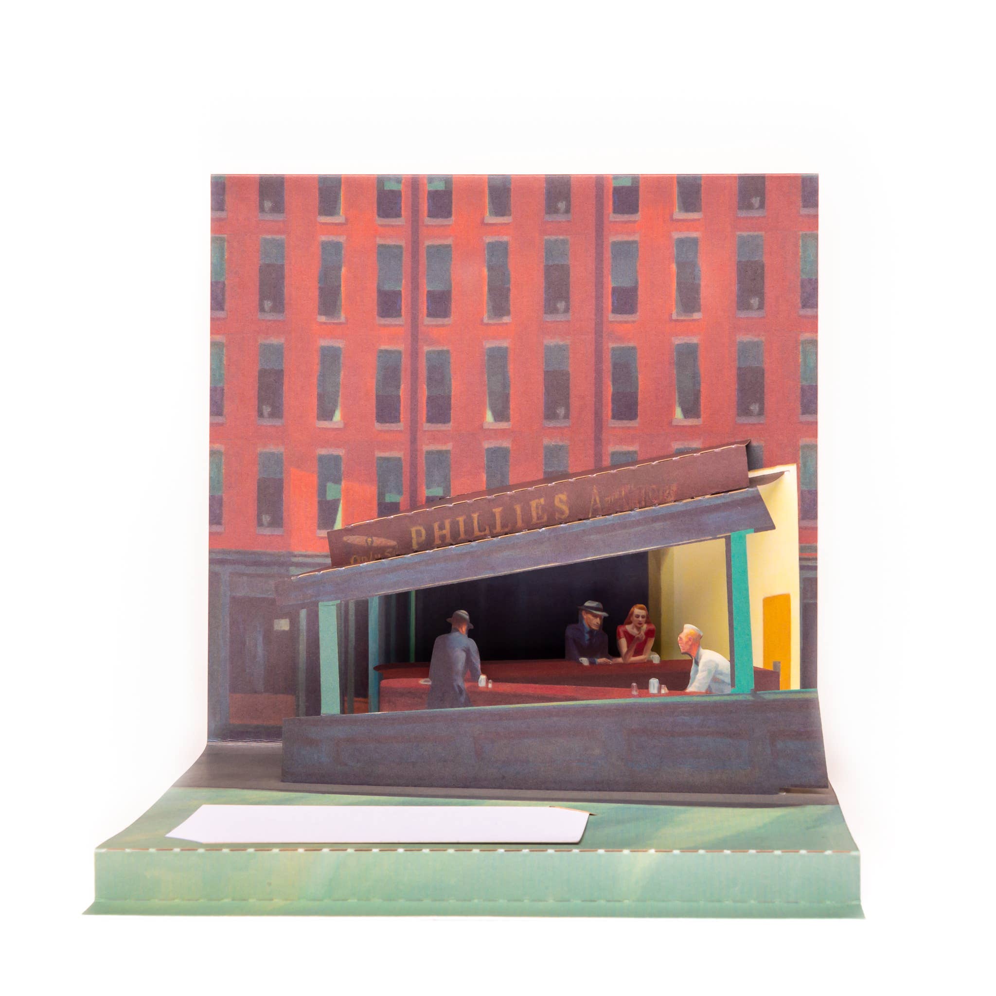 Today is Art Day - Wholesale Everyday Greeting Card - Nighthawks - Hopper - Pop-up Card2