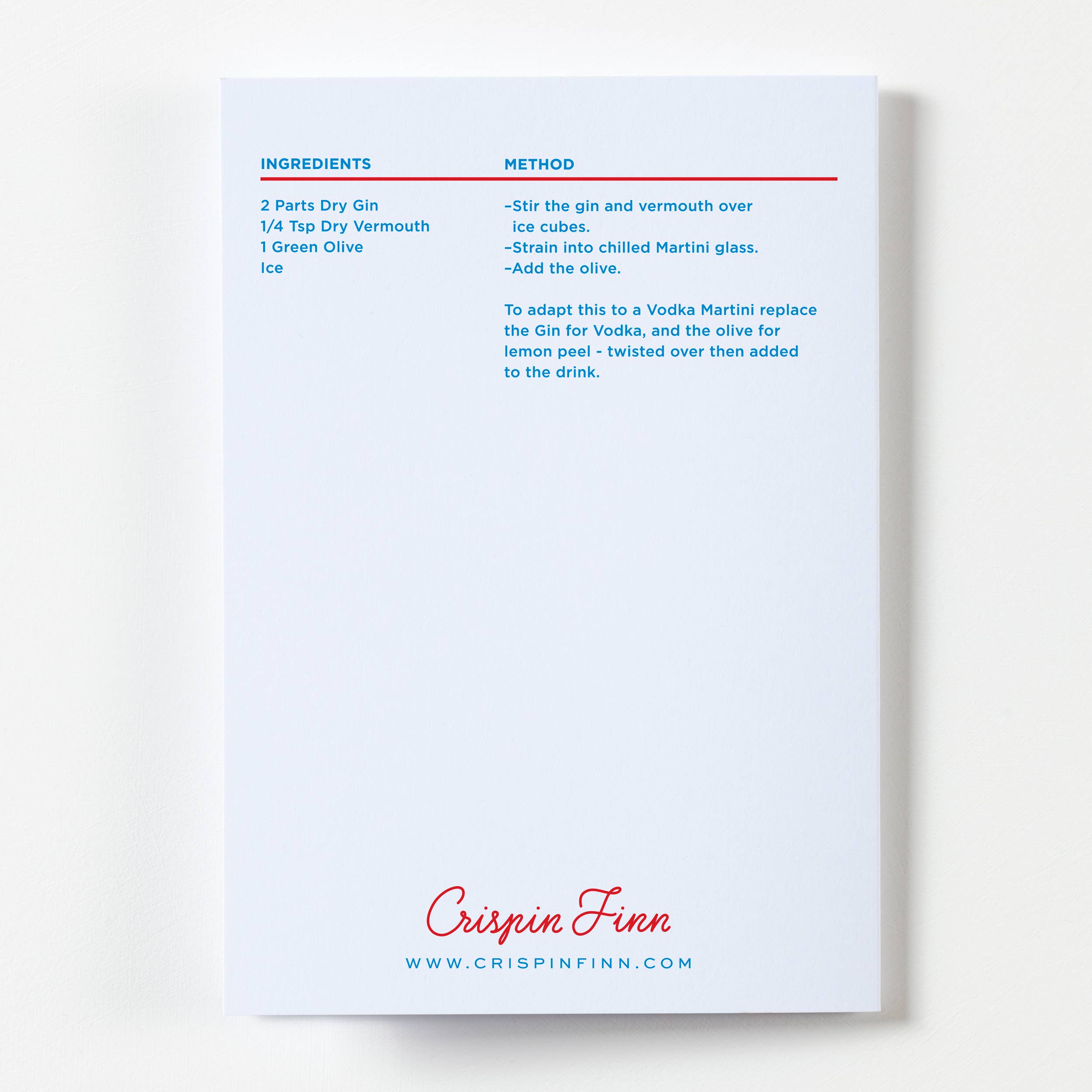 Crispin Finn - Wholesale Everyday Greeting Card - Martini Cocktail Greeting Card1