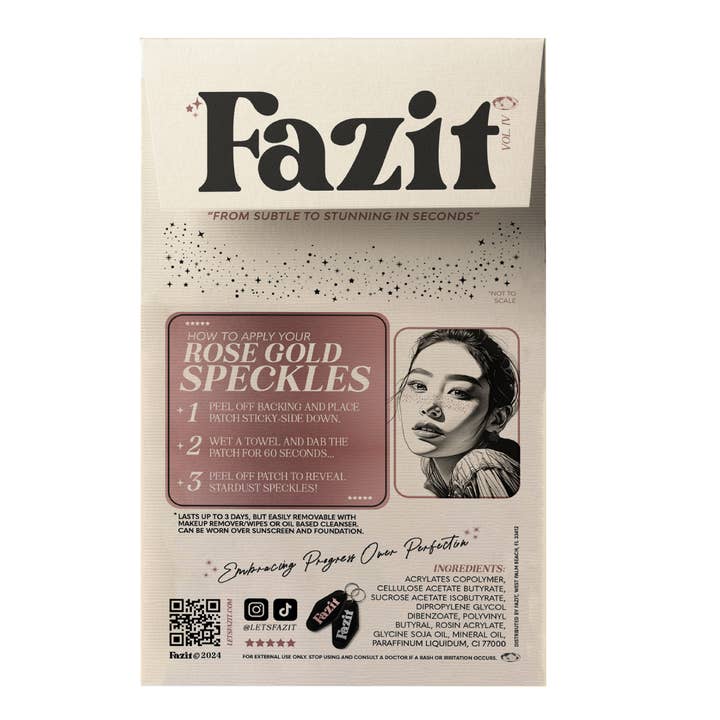 Fazit - Wholesale Makeup/Cosmetic Bag - Rose Gold Stardust Speckles Makeup Patches1