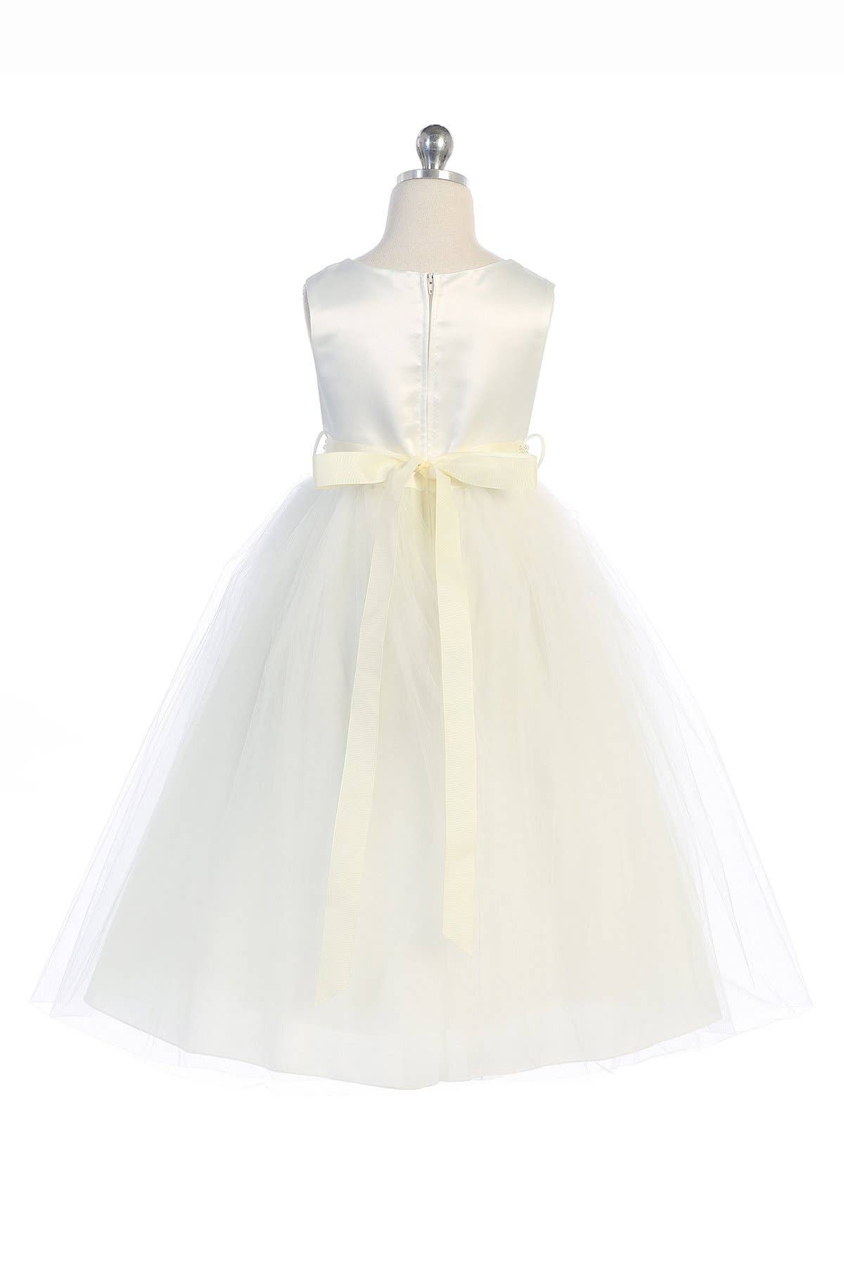 Kid's Dream - Wholesale Dress - Kids - Pearl Rhinestone Satin & Tulle Girls Dress3