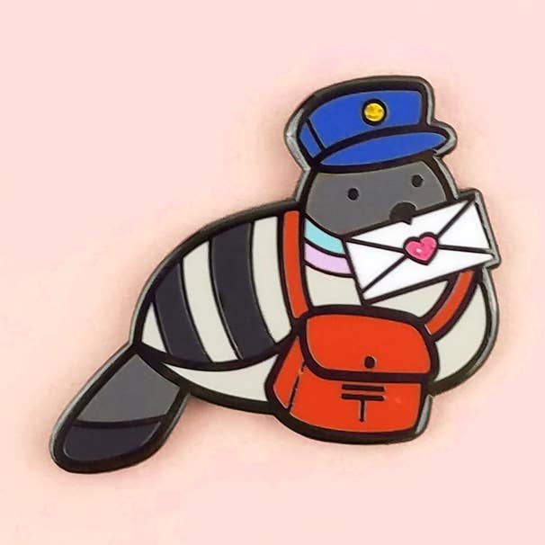 Poe Pigeon Post Pin for wholesale by Flea Circus